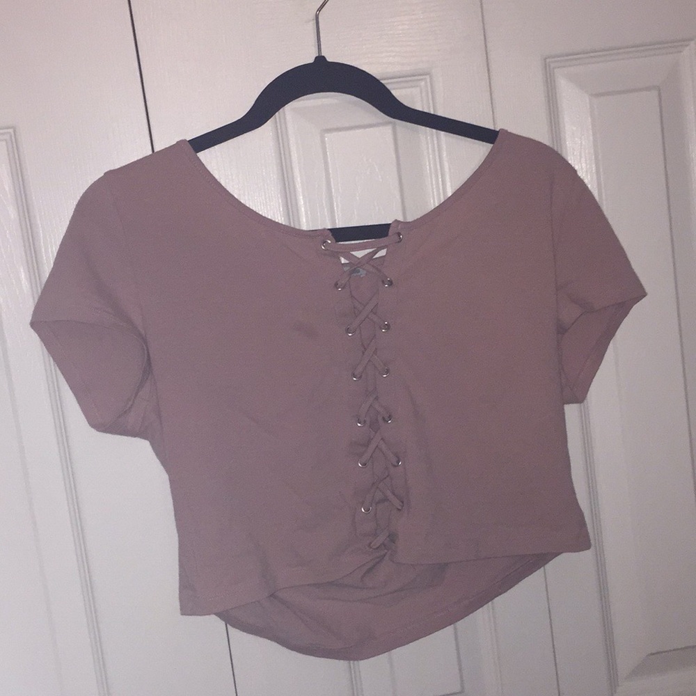 pink crop top